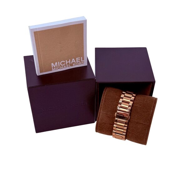 Michael Kors Rose Gold Womens Chronograph Watch w/Crystal Bezel & Date Display - Picture 4 of 11